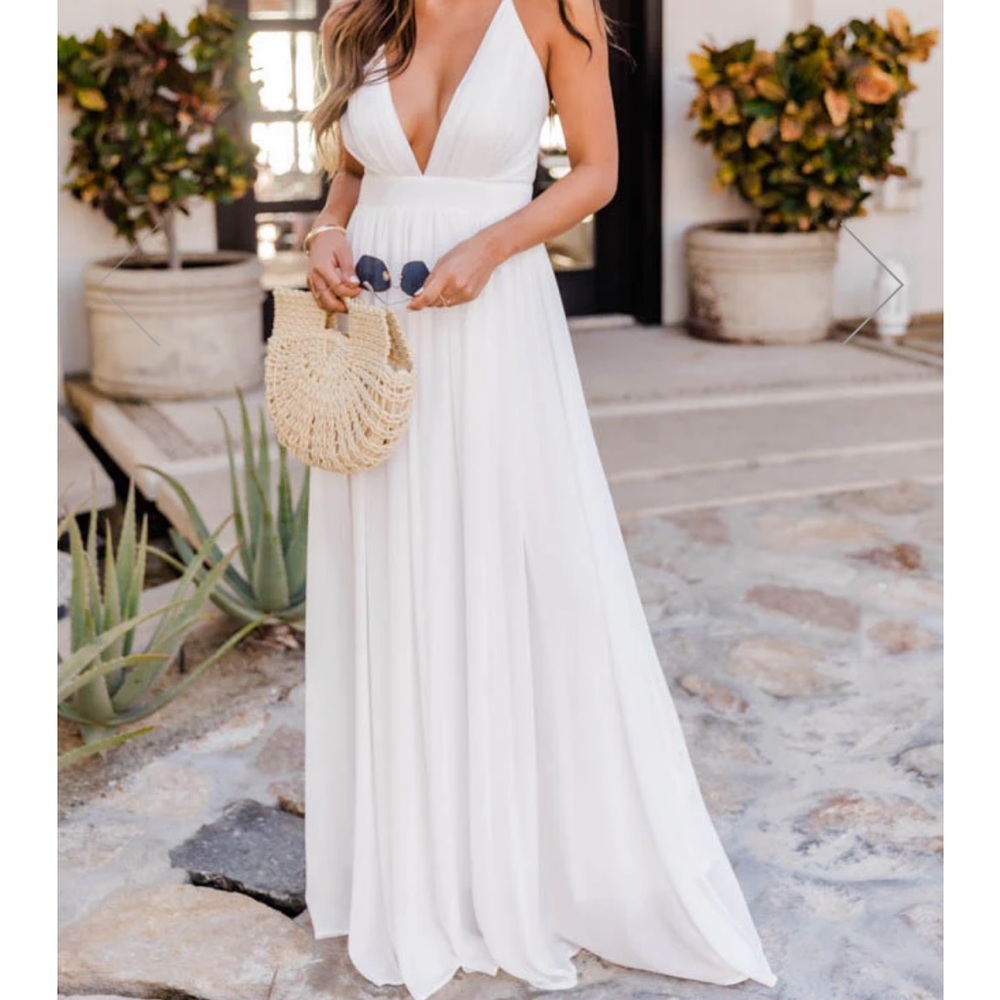 PinkLily White Maxi Dress